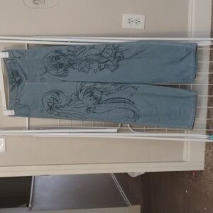 Girls Anime baggy wide leg jeans Sailor Moon type